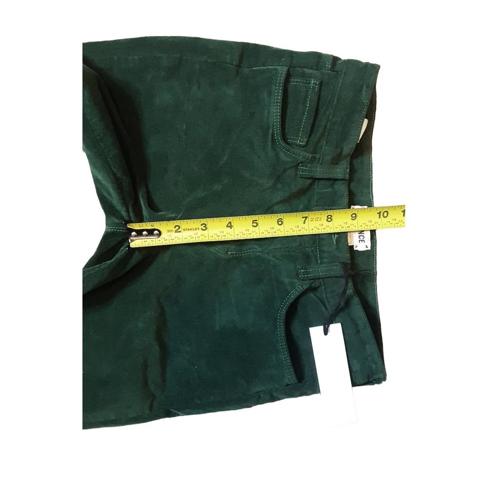 NWT L'AGENCE Margot High Rise Skinny Velvet Green Size 25 - Picture 8 of 10
